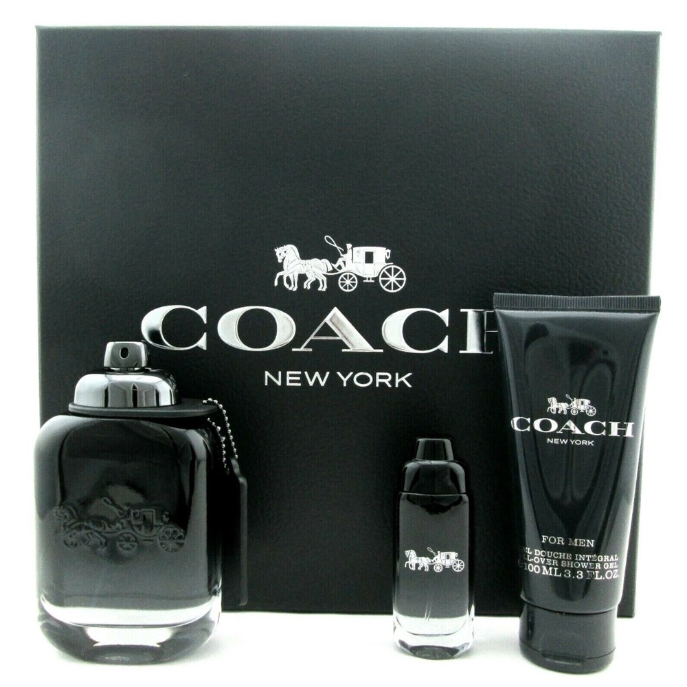 Coach p
• coach men parfum, 3.3 oz.; Spray, 1.3 oz.
And also a shower gel